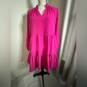 CeCe Fuchsia Textured Kids Dress